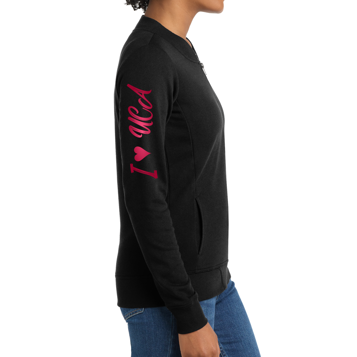 Sport-Tek® Ladies Lightweight French Terry Bomber - I Love UCA