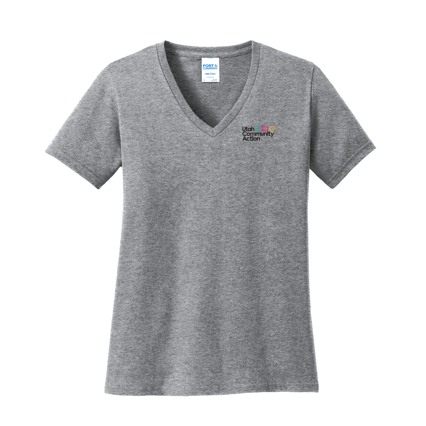 Port & Company® Ladies Core Cotton V-Neck Tee