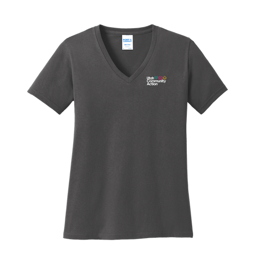 Port & Company® Ladies Core Cotton V-Neck Tee