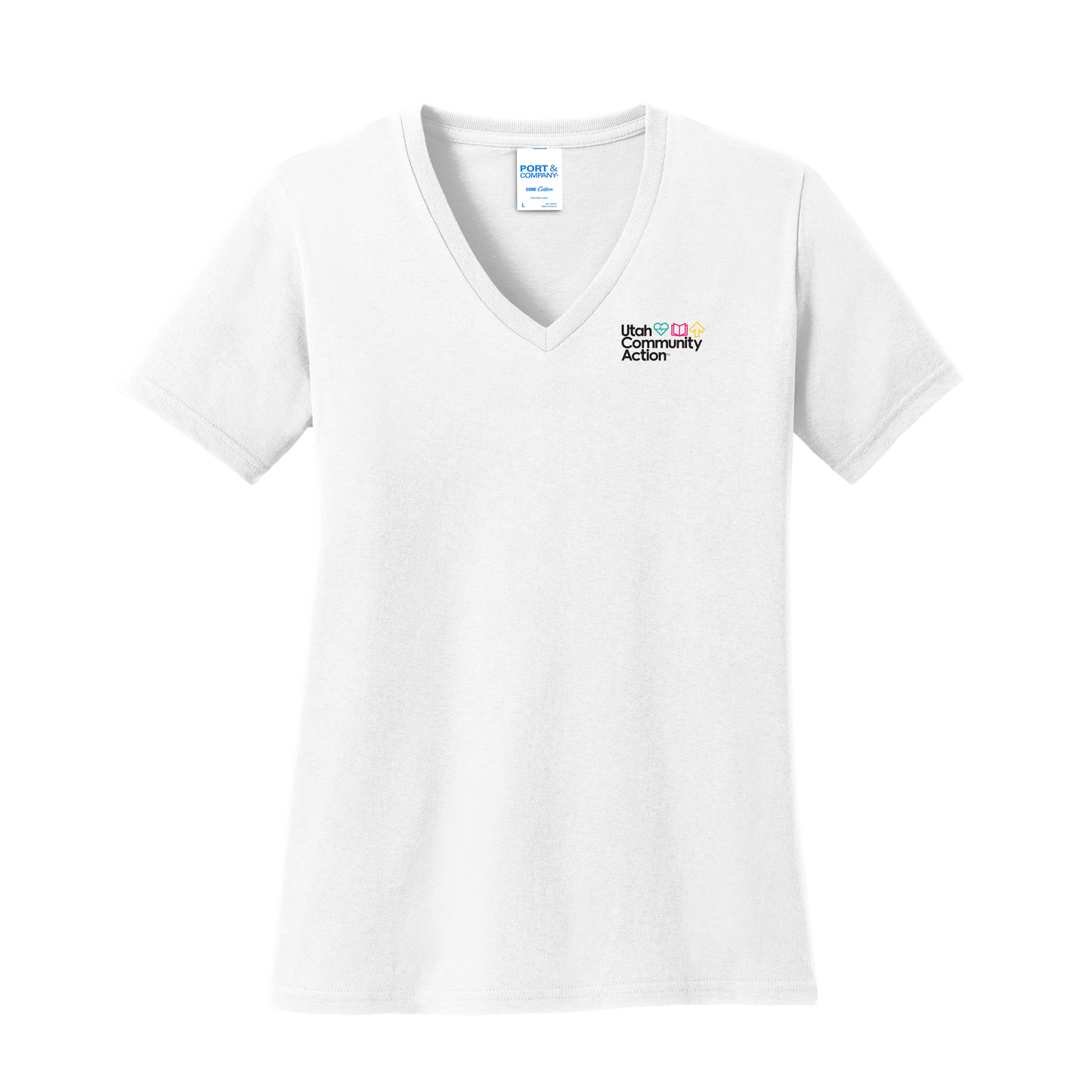 Port & Company® Ladies Core Cotton V-Neck Tee