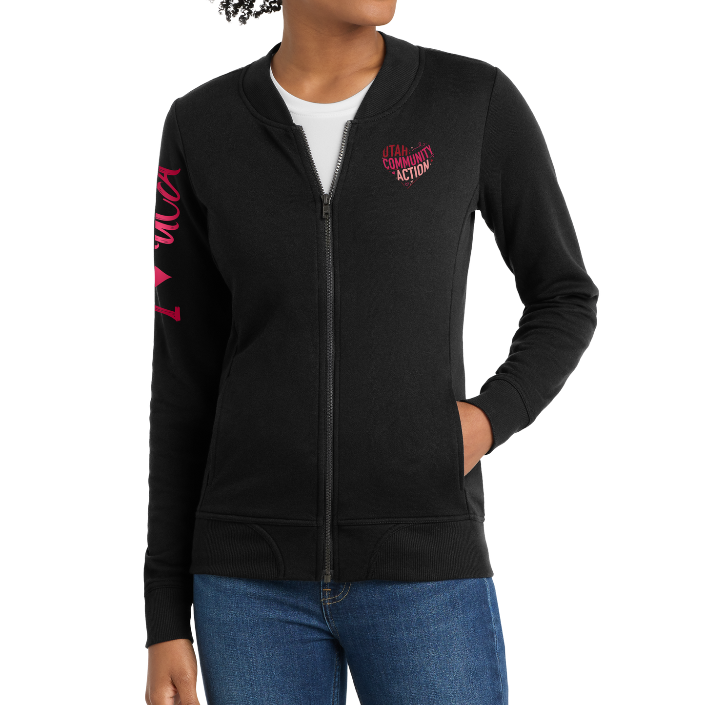 Sport-Tek® Ladies Lightweight French Terry Bomber - I Love UCA