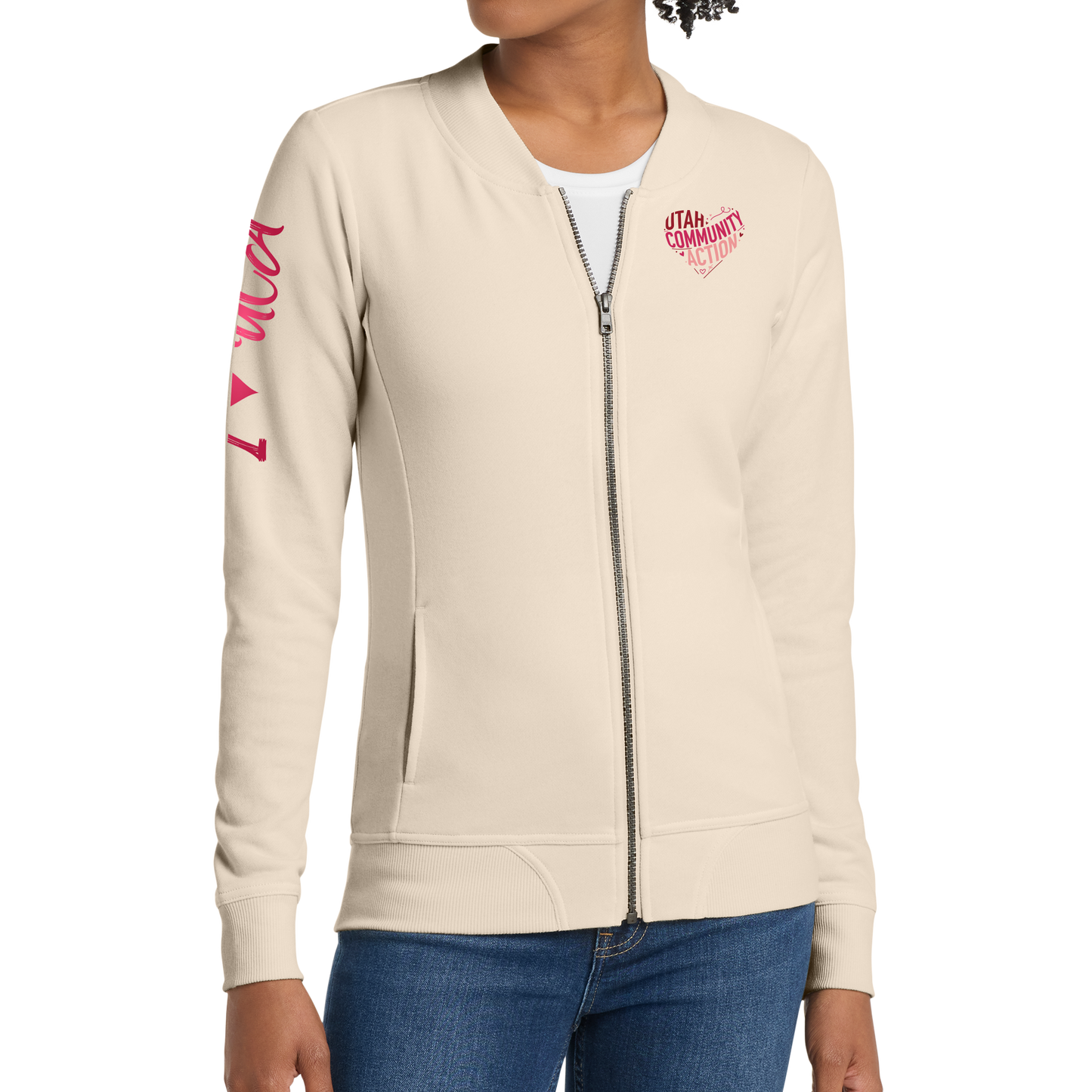 Sport-Tek® Ladies Lightweight French Terry Bomber - I Love UCA