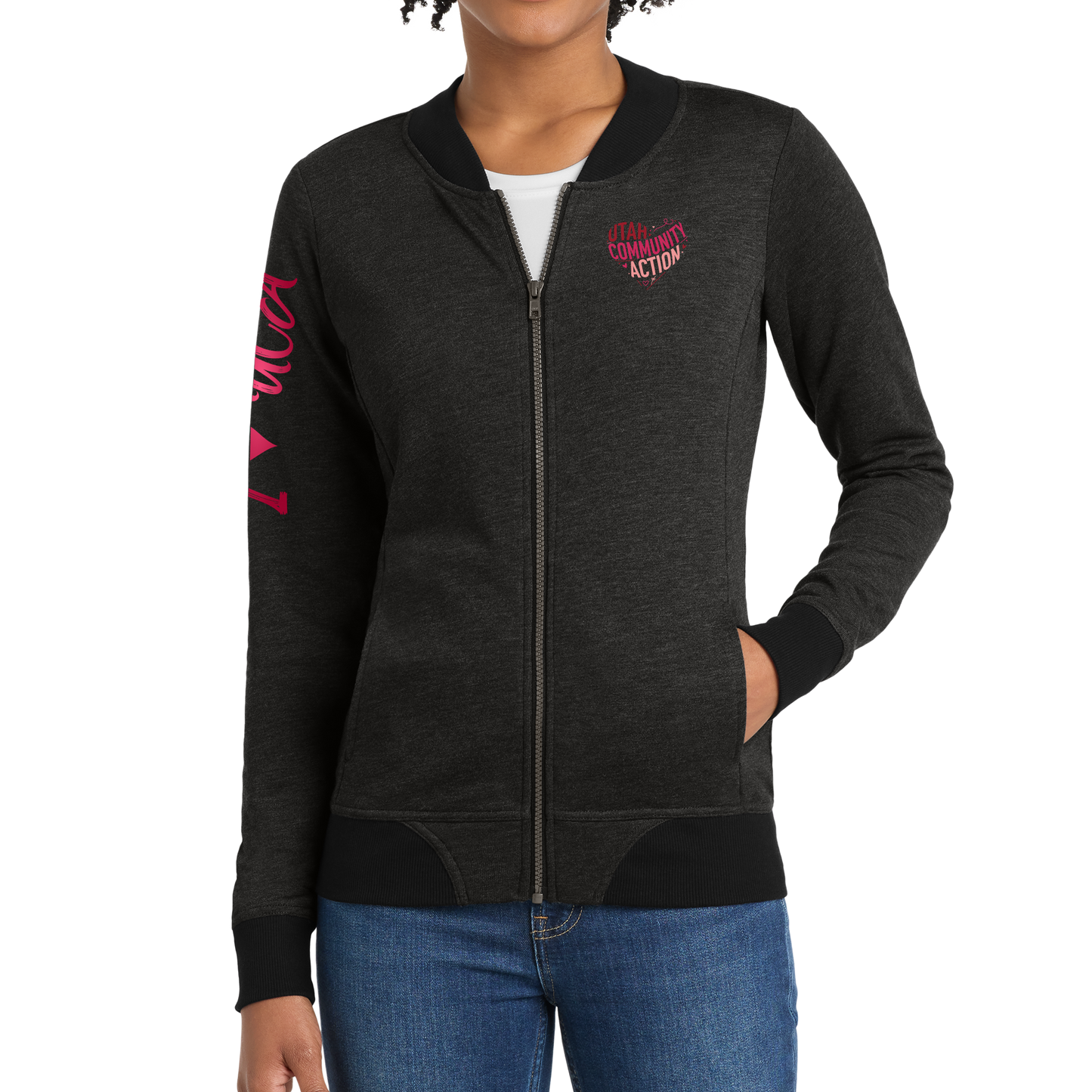 Sport-Tek® Ladies Lightweight French Terry Bomber - I Love UCA